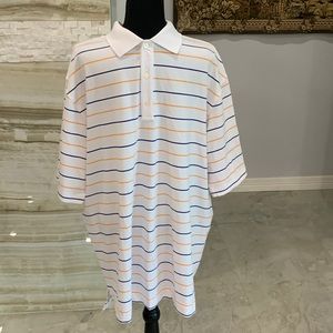 Foot Joy White with Blue‎ and Orange Pin Strips. Size XL